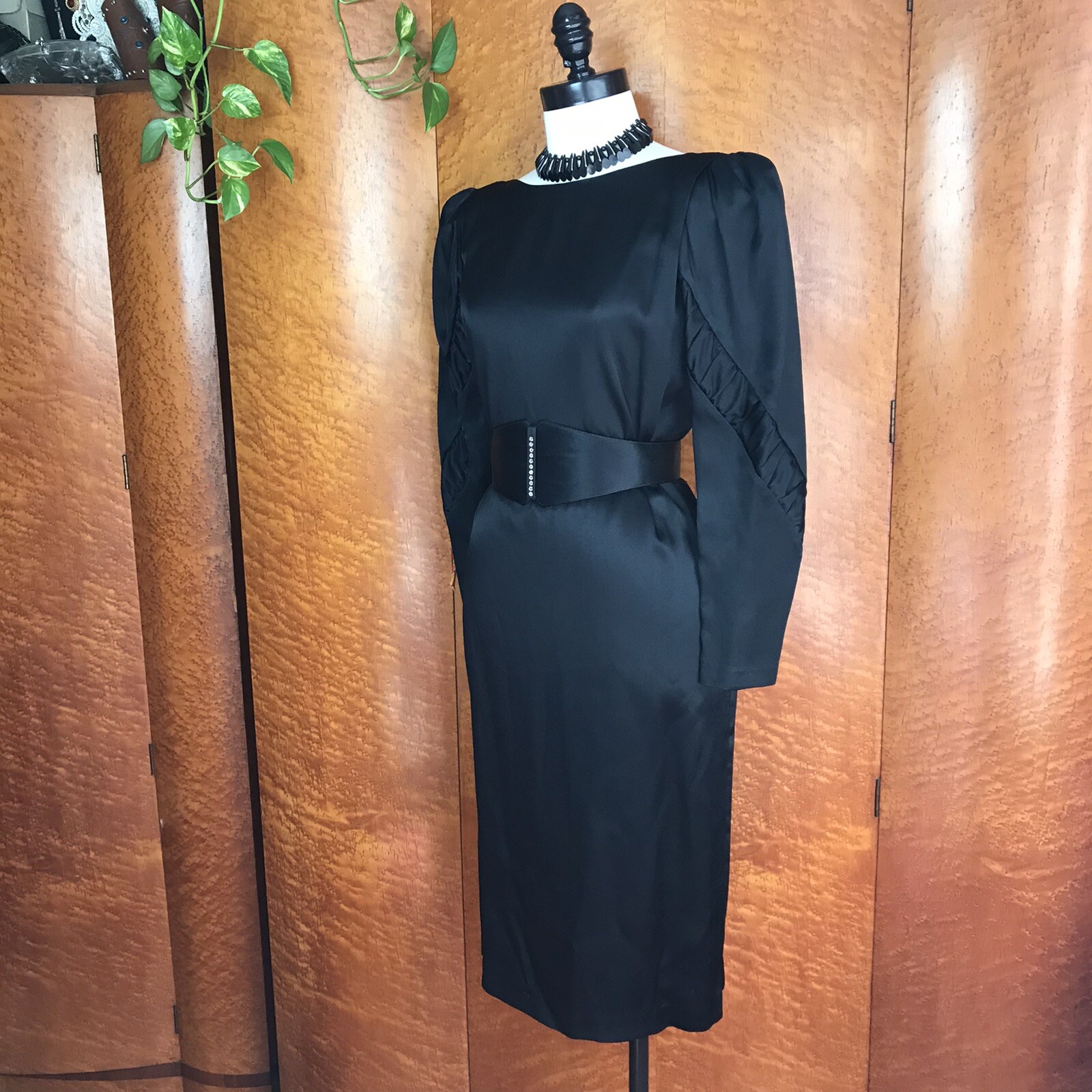 Designer 70’s 70s does 40’s 40s Vintage Black Ala Carte Cocktail Evening Dress M