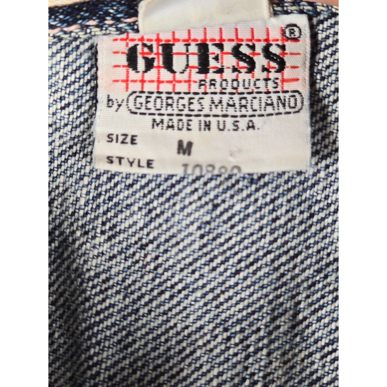 Vintage Guess Demin Jacket Georges Marciano Acid Wash Grunge Made in USA