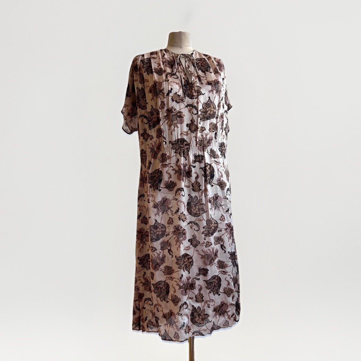 Vintage Judith Ann for Heiser-Egan Vintage Sheer India Silk Dress sz S M 1970s