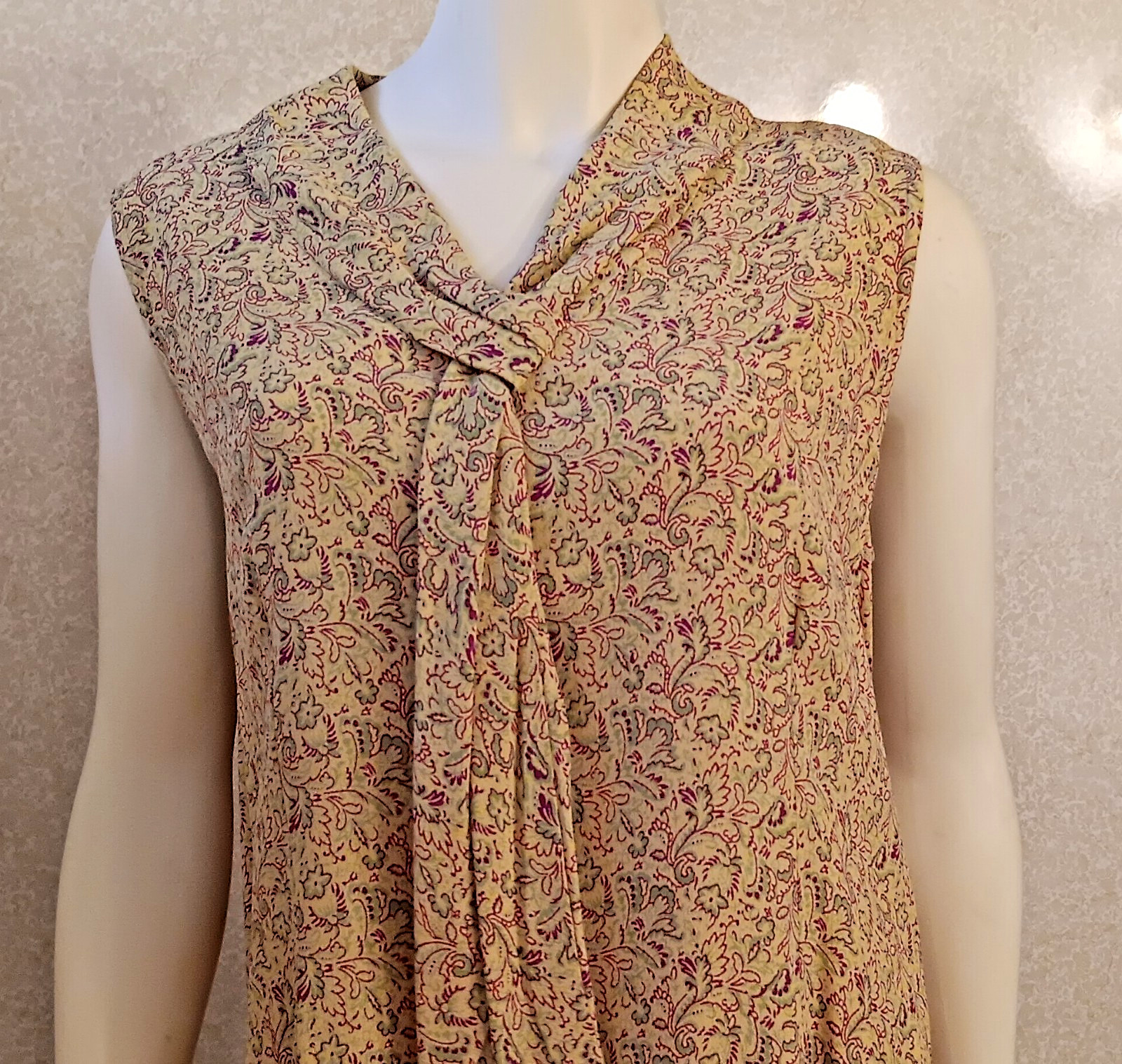 Vtg Styled – April Cornell, Rayon Midi Sundress Dress, Paisley Style Print, Sz L
