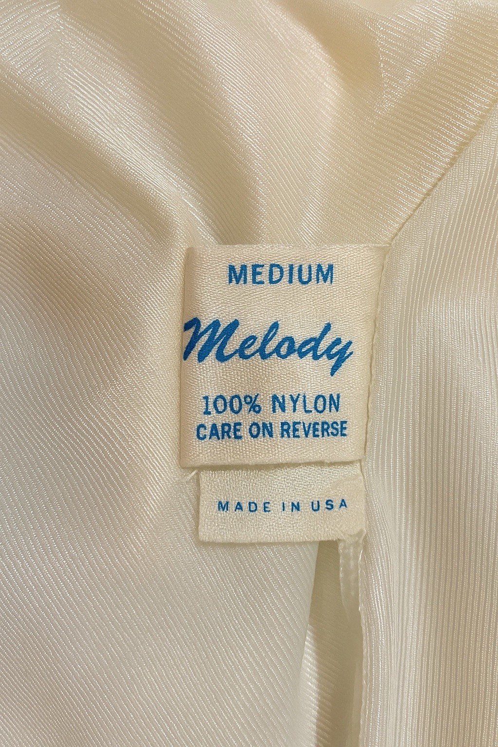 Vintage Melody Ivory Half Slip Medium 3-Tier Lace Hem Nylon 70s 80s USA