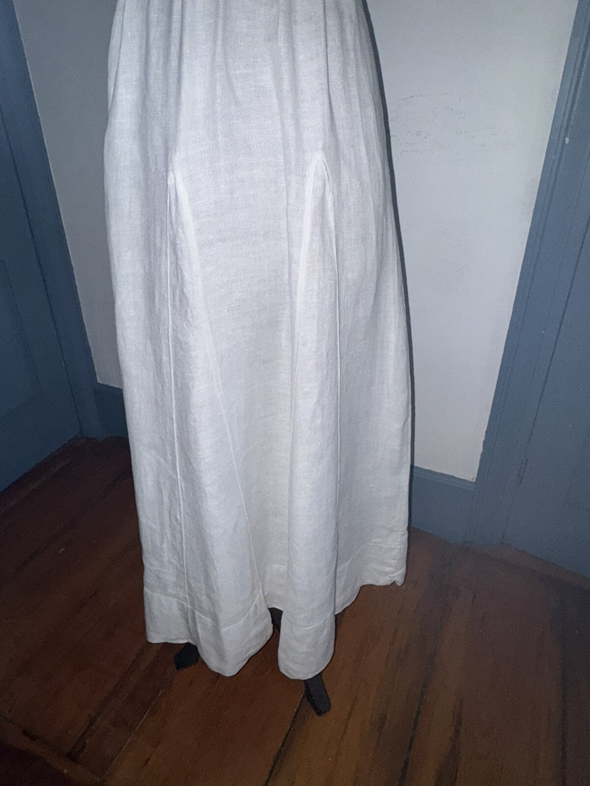 Antique C1910 Edwardian Ladies White Linen & Organdy Tennis Dress Unusual Find