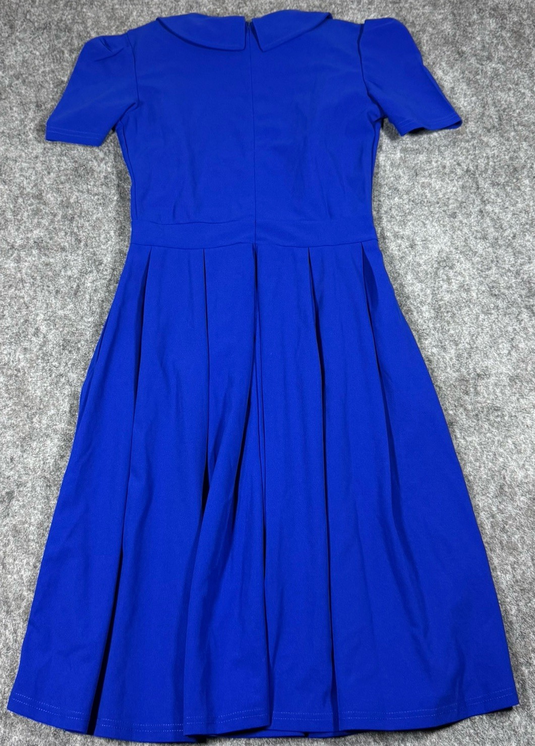 1960s Era Women’s Mod Dress Cobalt Blue Collared Size Medium Button Details