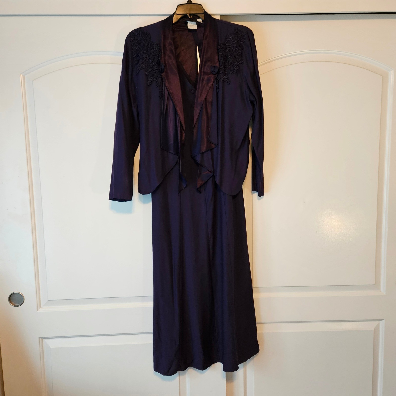 Wild Rose Vintage Purple Maxi Dress and Jacket Set Size 12 Wedding Guest MOB