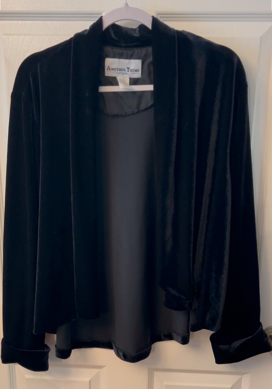 Vintage Velvet Black Blazer Another Thyme Sz 10 Collar Classy Wedding Party