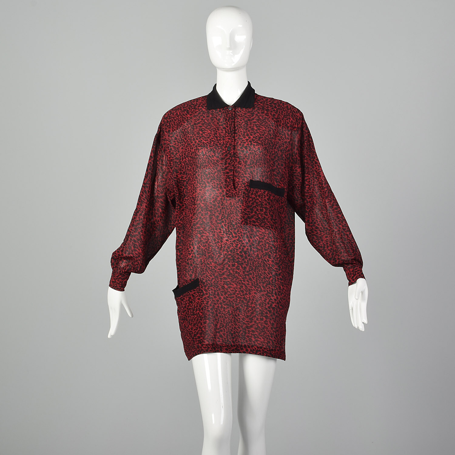 Medium Gianni Versace 1980s Silk Tunic Vintage Animal Print 80s Sack Designer