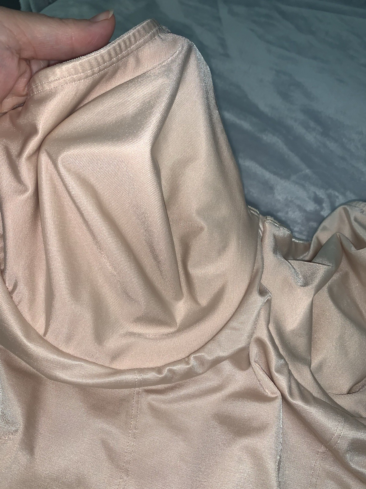 VTG Glossy Stretch satin Bodybriefer All-In-One Girdle Bodysuit 40DD Shaping