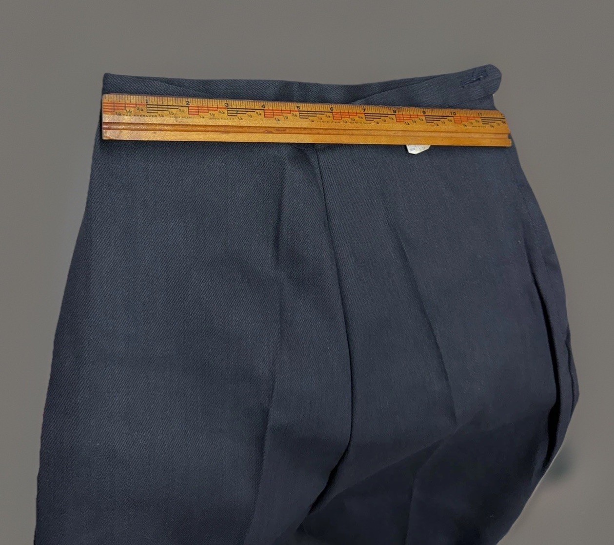 Vtg 60s Tarri Towne Cotton Nylon Slacks High Rise Cigarette Pants Black 26 NOS