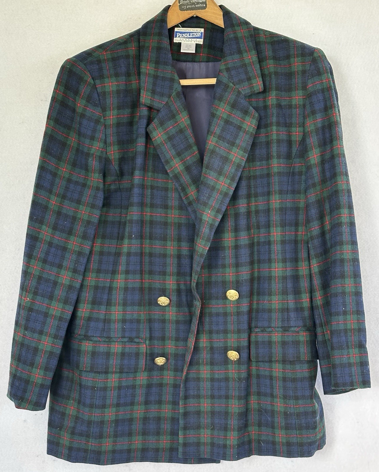 VTG Pendleton Tartan Wool Blazer Women&rsquo;s Sz 12 Medium Retro Business