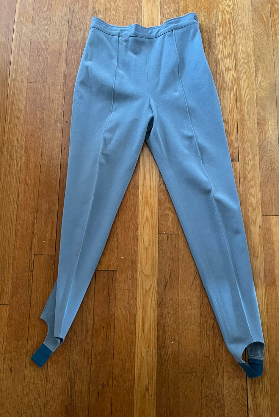 Vintage 90s Kenzo Paris High Waist Stirrup Trouser Pants Powder Blue sz 40