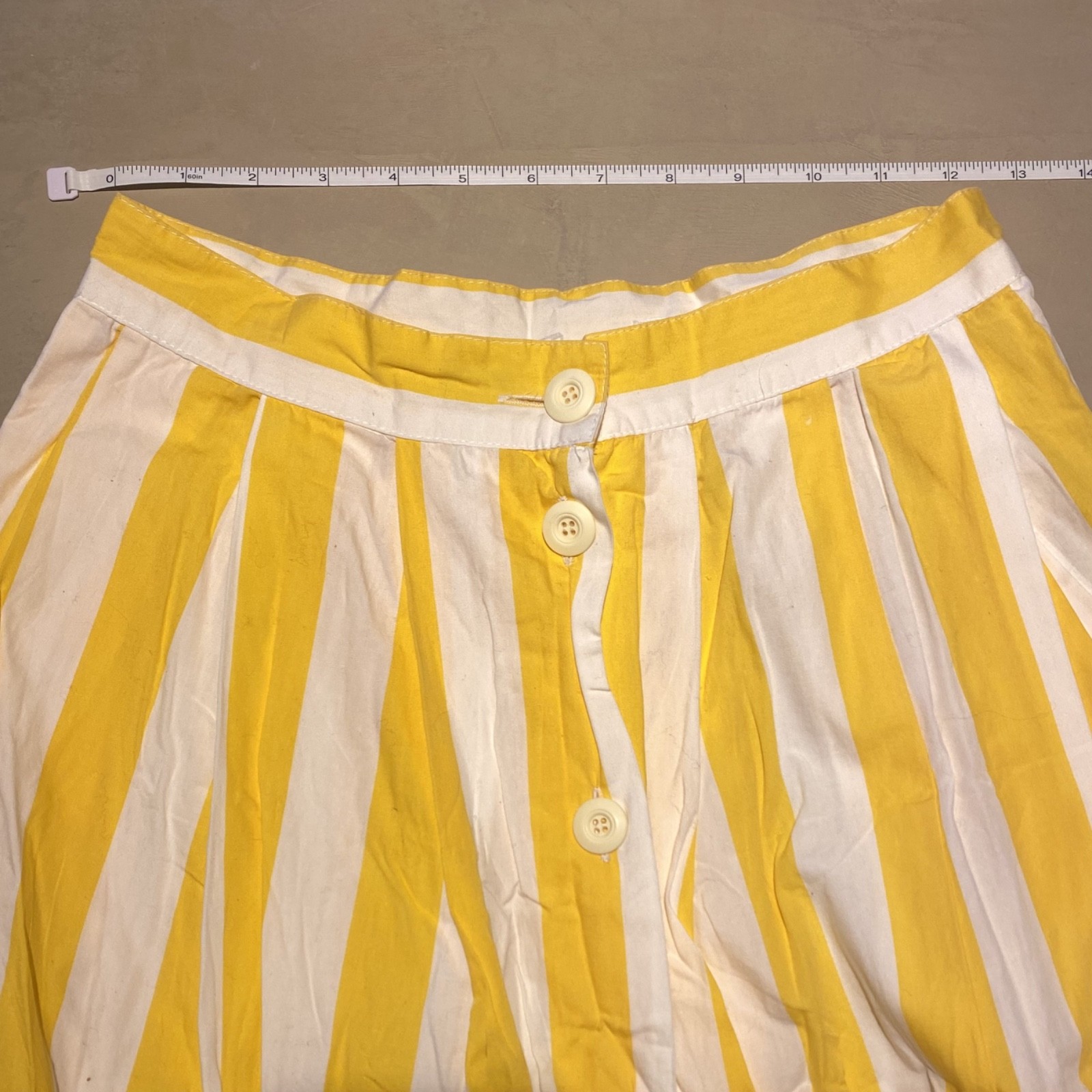 Vintage TEA LEAF Yellow Striped Skirt | 25 in waist