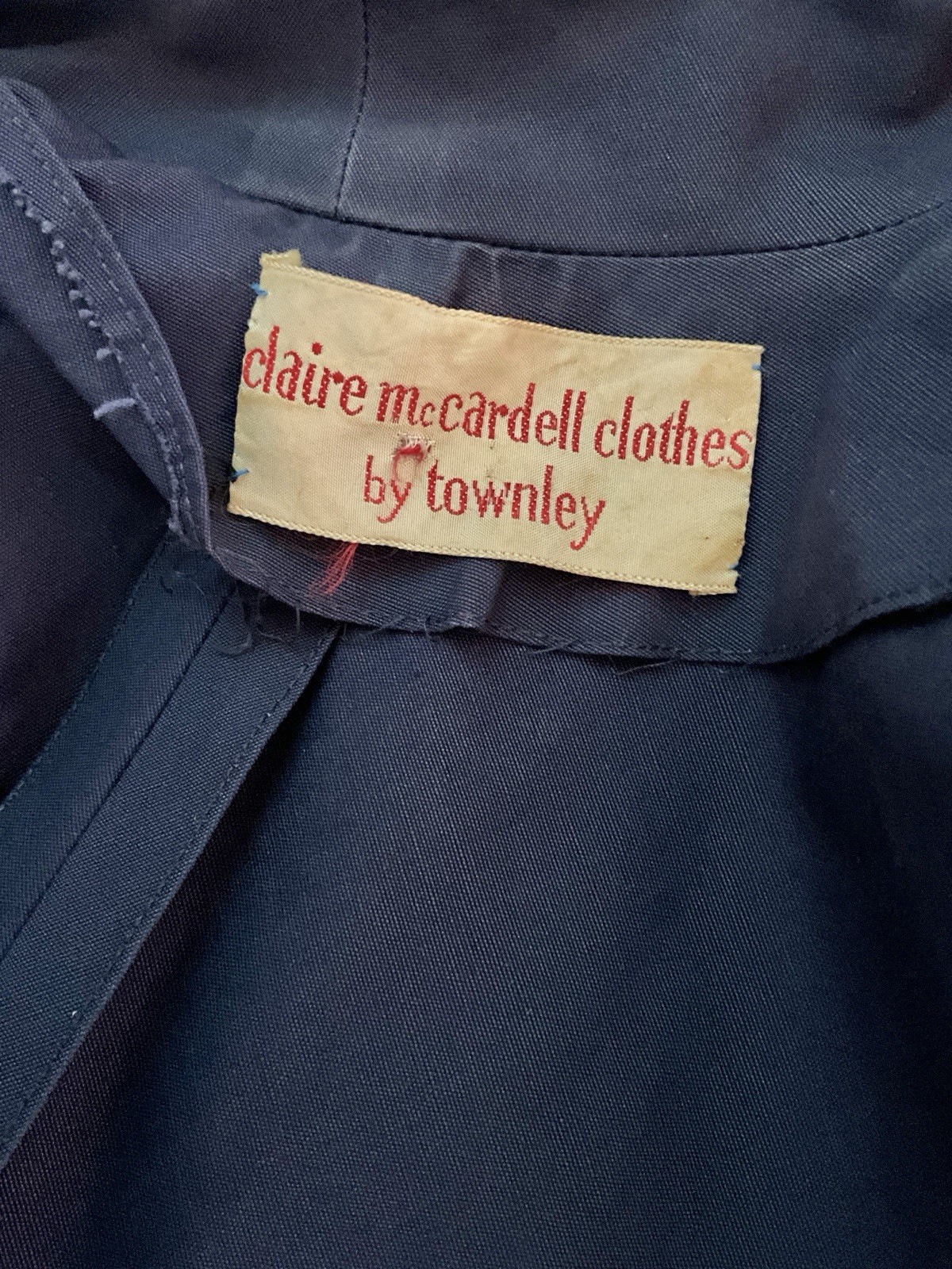 Vintage 1950&rsquo;s Claire McCardell Navy Silk Faille Jacket with Double Wrap Belt