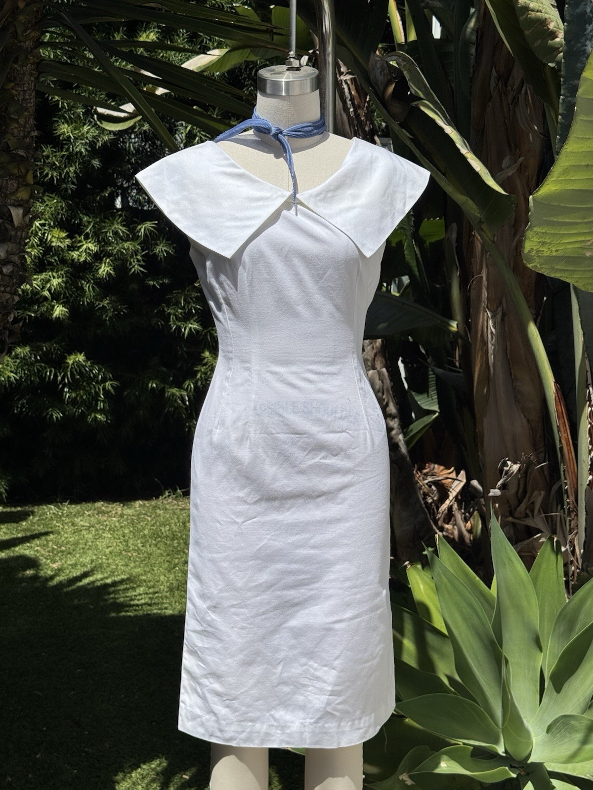 Vintage 60s Minimalist Pencil Wedding Dress Bridal Xs S