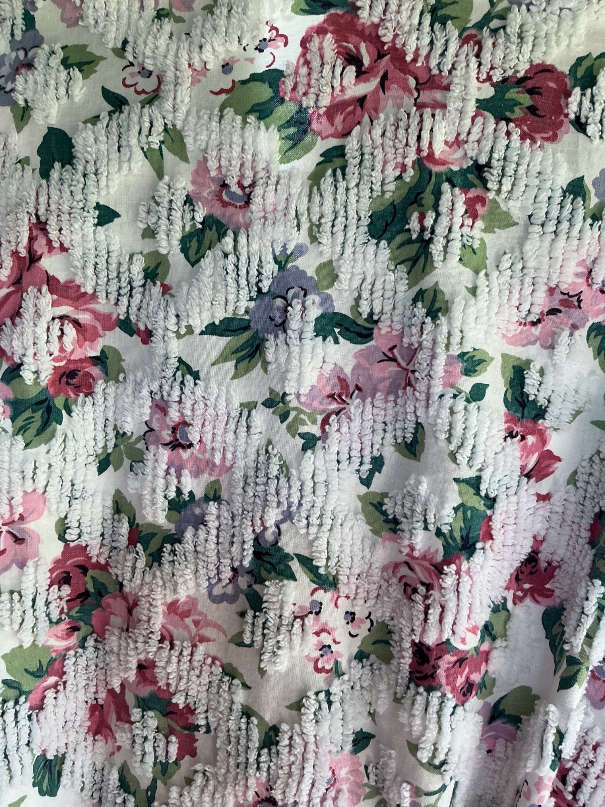 Vintage 60s Stan Herman Herbcraft Chenille Floral Belted Robe Women&rsquo;s Med/Large