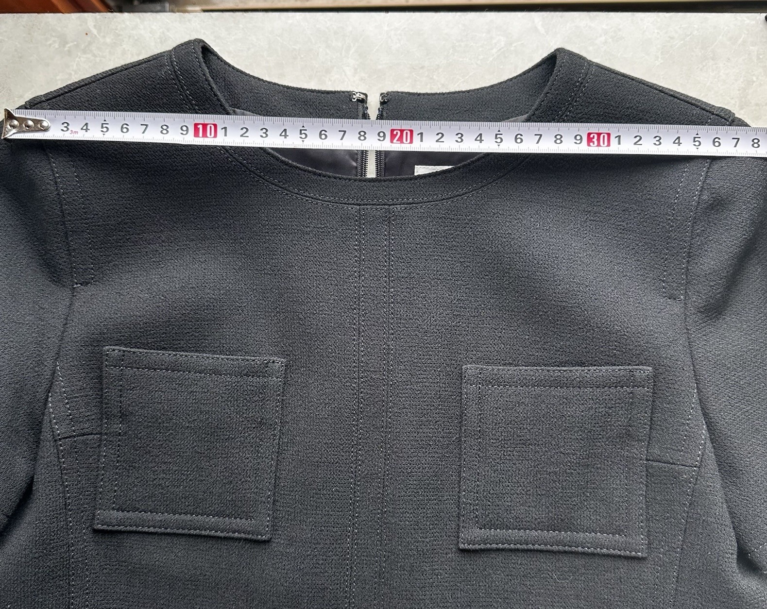 Vintage Courreges Black Wool Mod Dress 9AR Four Pocket Japan Made