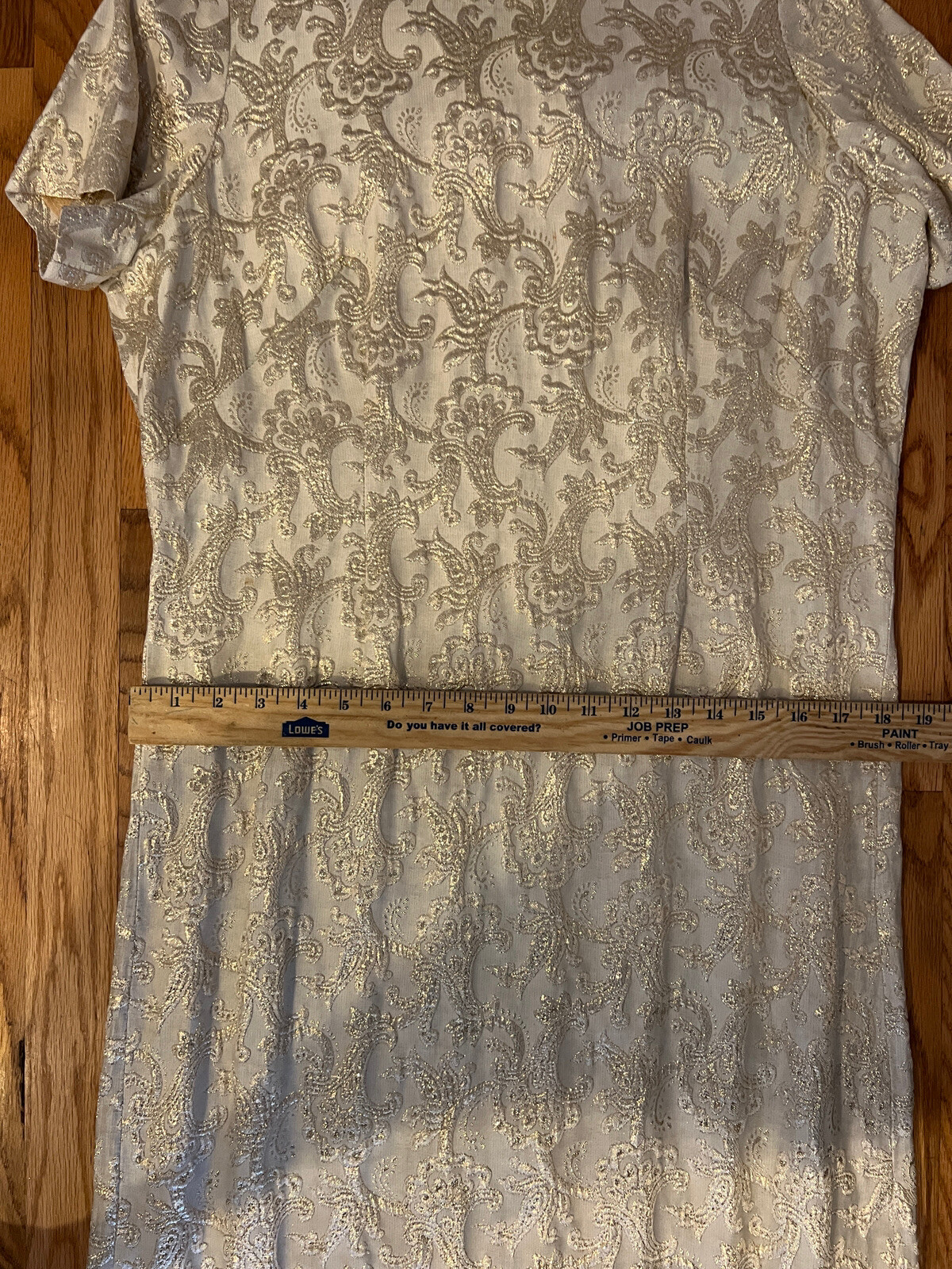 VTG. 1950&rsquo;s Gold CUSTOM MADE – Brocade shift Dress And Jacket Medium