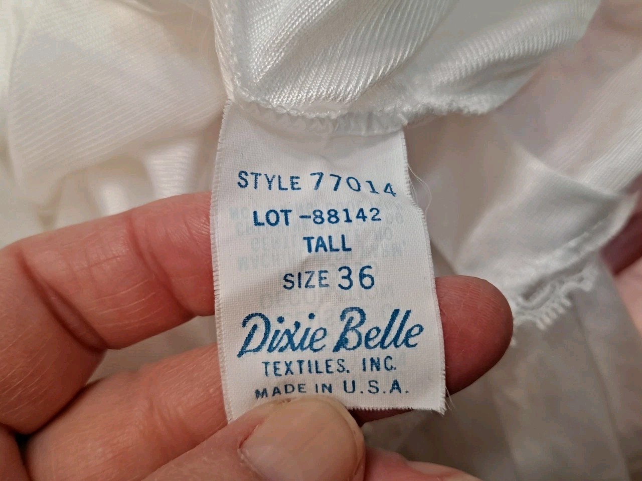 Dixie Belle Made In USA Adjustable Strap Full Slip 36 Tall White Lace