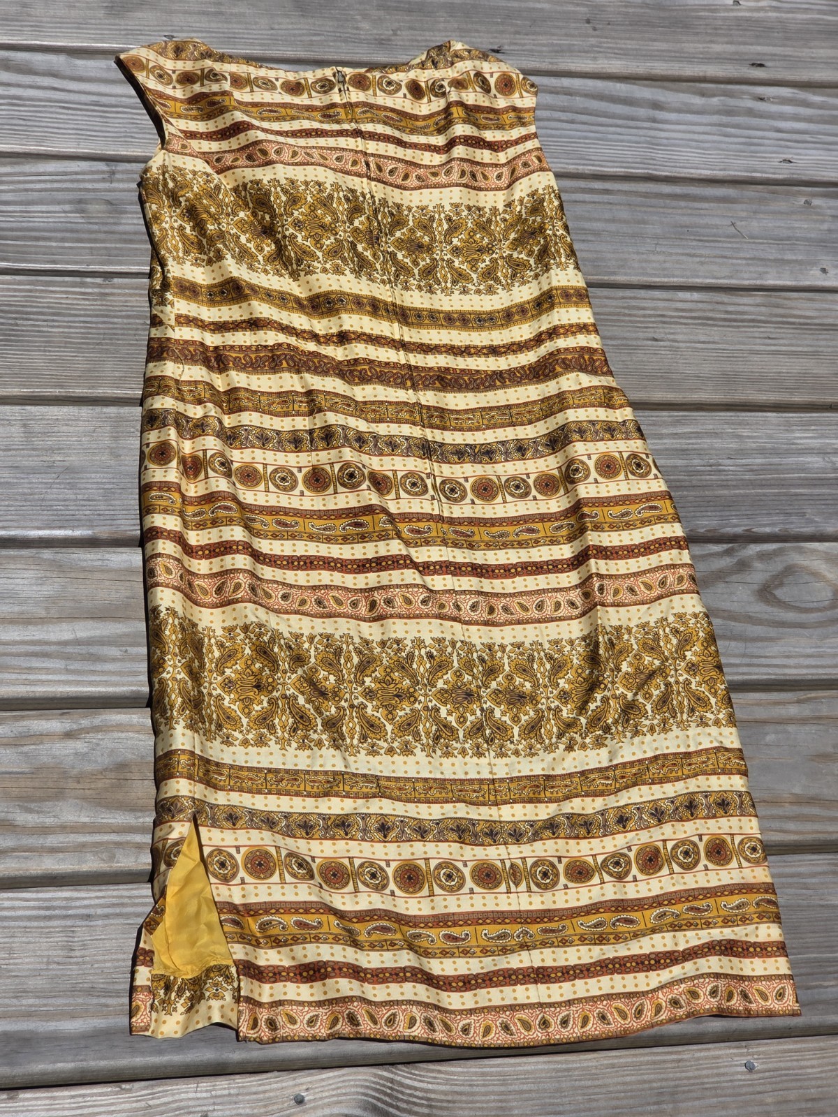 Vintage Dynasty Hong Kong One Shoulder Paisley Maxi Dress Size 10 Boho 70s Style