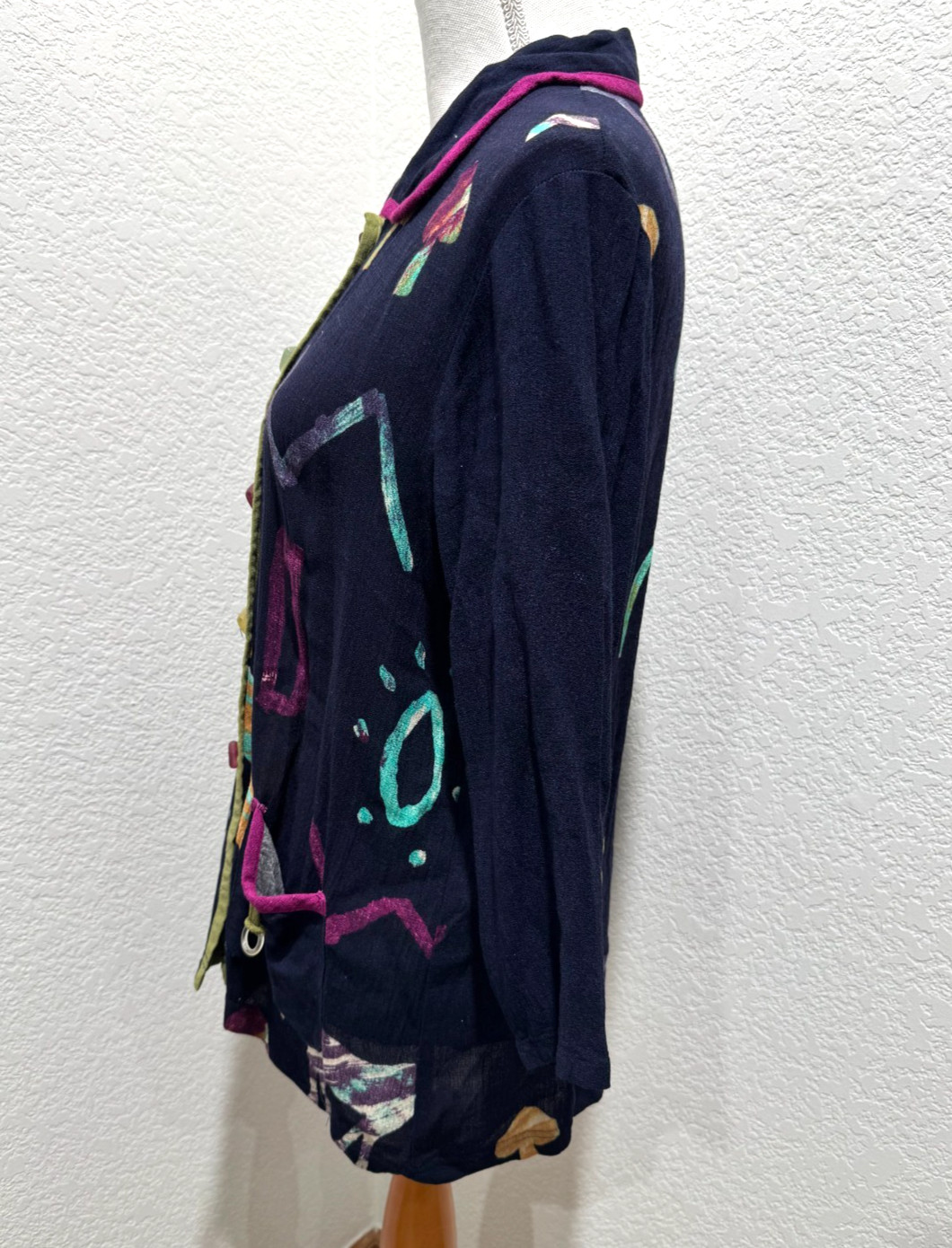 Vtg Nino Wong California Womens Sz M? Shirt Jacket Boho Art to Wear Horse Birds