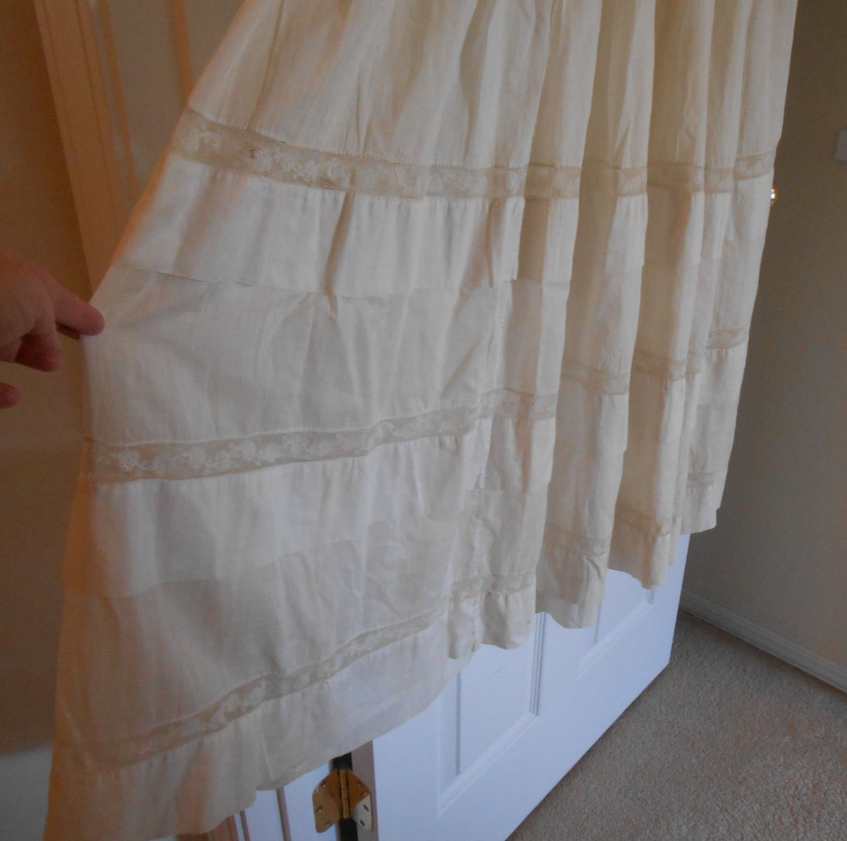 Vtg 1890s 1900s Victorian Edwardian DAY DRESS Lace Lawn Cotton FINE Handmade