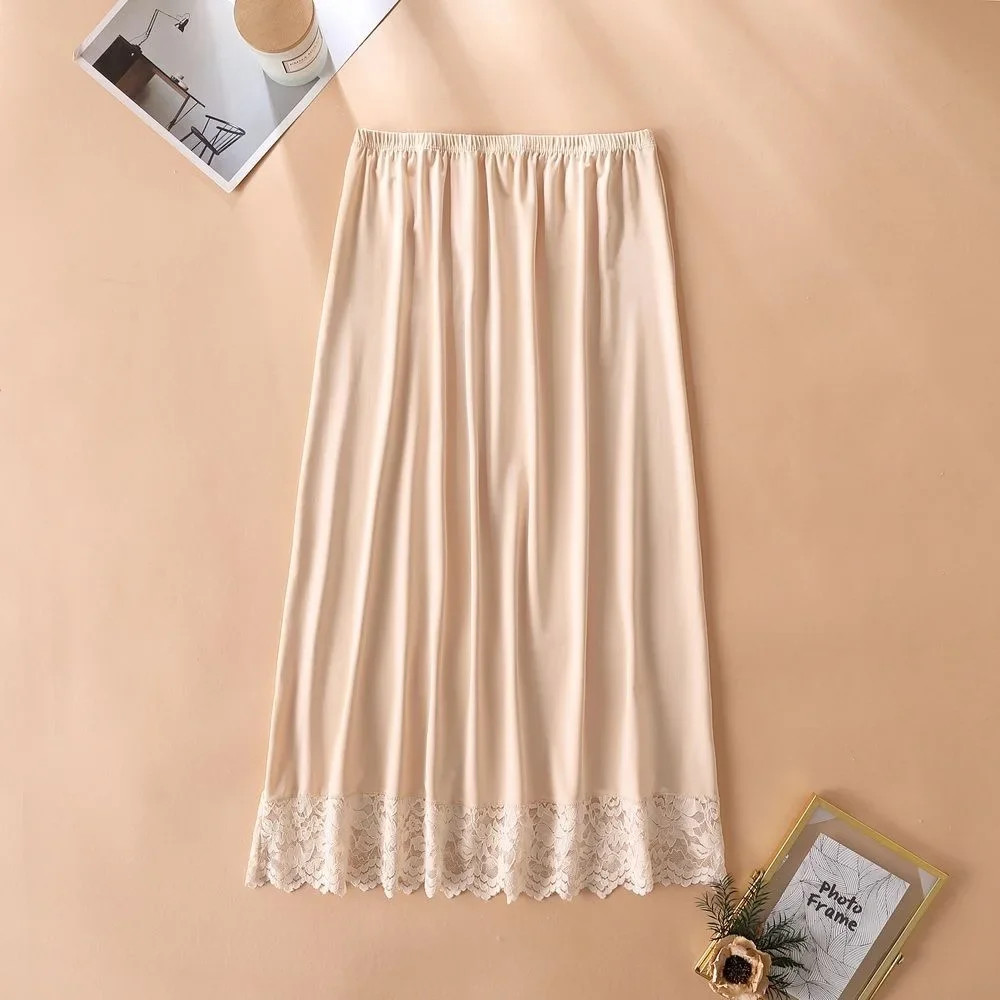 3 Lengths Basic Underskirt Modal Female Half Length Skirt Lace Slip Innerwear.