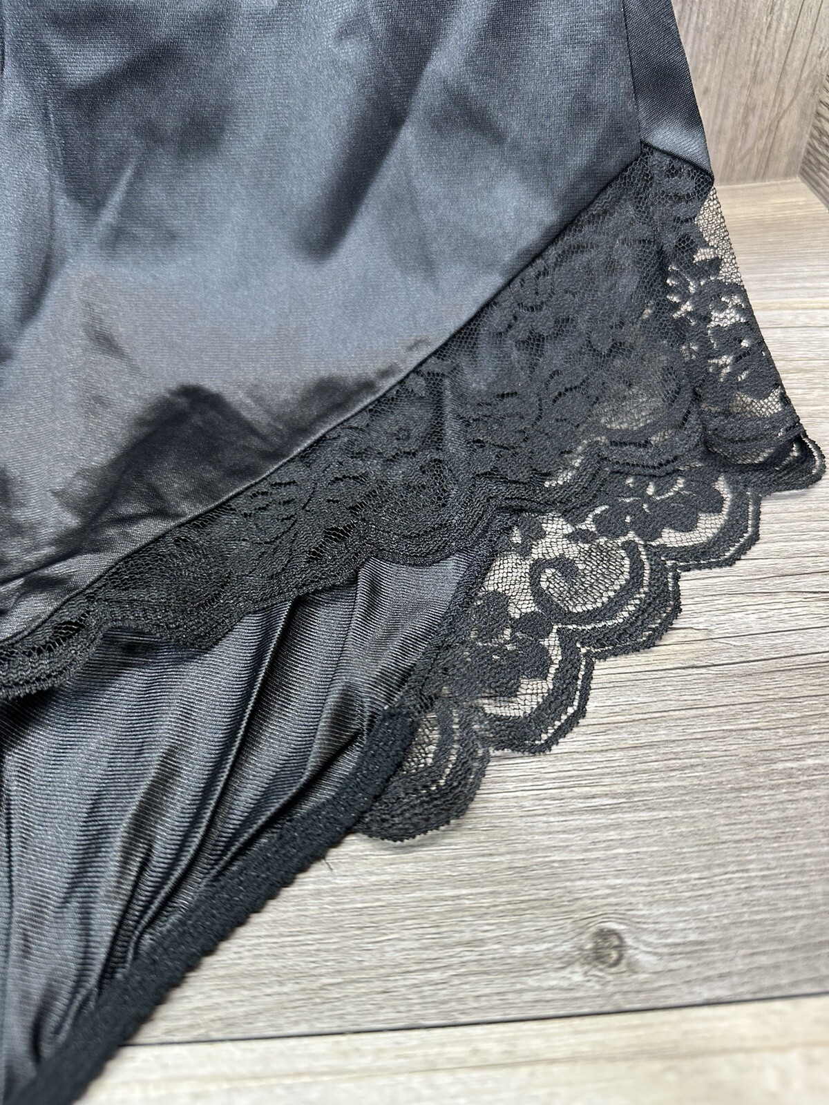Vtg Maidenform Chantilly Lace Nylon Black Bodysuit Black Pink Rose Size M 36