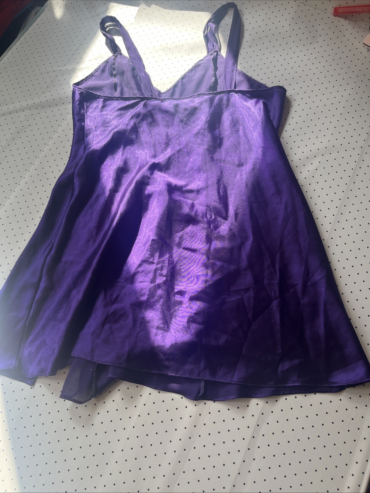 Val Mode Ivory Purple Polyester Slip Medium Vintage Floral Original