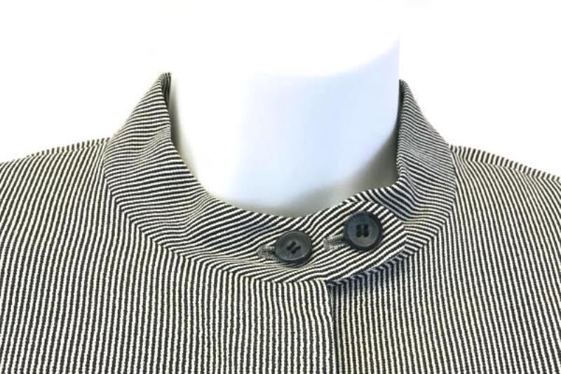 Vintage Emanuel Ungaro Women&rsquo;s Striped Jacket Sz 6 40 Black White Button Front