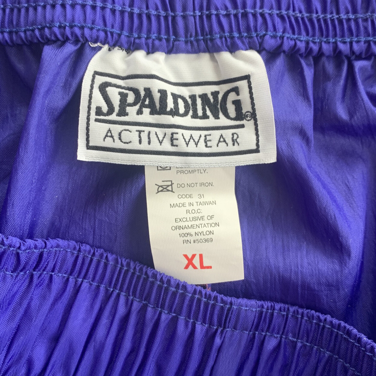 Spalding TEAR-AWAY PANTS Nylon Snap Purple Hot Pink X-Large Vintage 1980’s 90’s