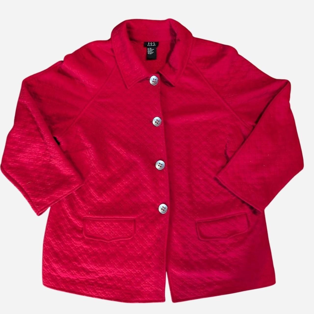 VTG Vintage 90s Cozy Red quilted button-up jacket 3XL
