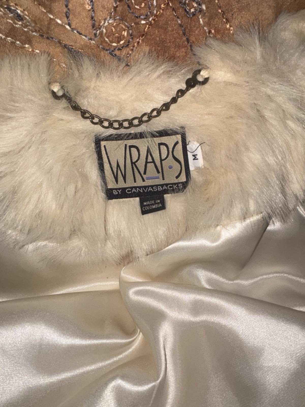 Wraps By Canvasback Vintage Brown Jacket Size Medium Made In Colombia