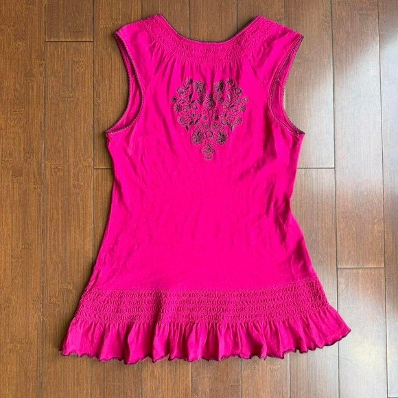 Vintage L.E.I. Fuschia Ruffle Tank