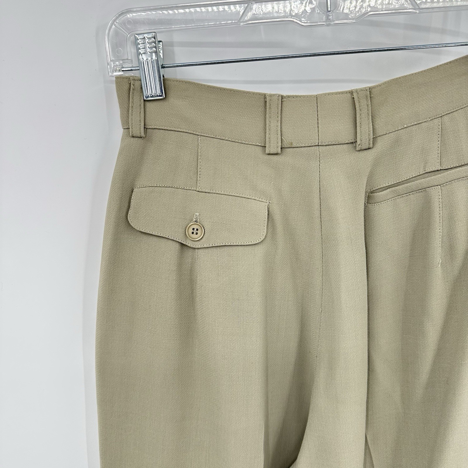 CALVIN KLEIN COLLECTION PANTS vintage 90s beige XS 0 2 pleated CBK era 100% wool