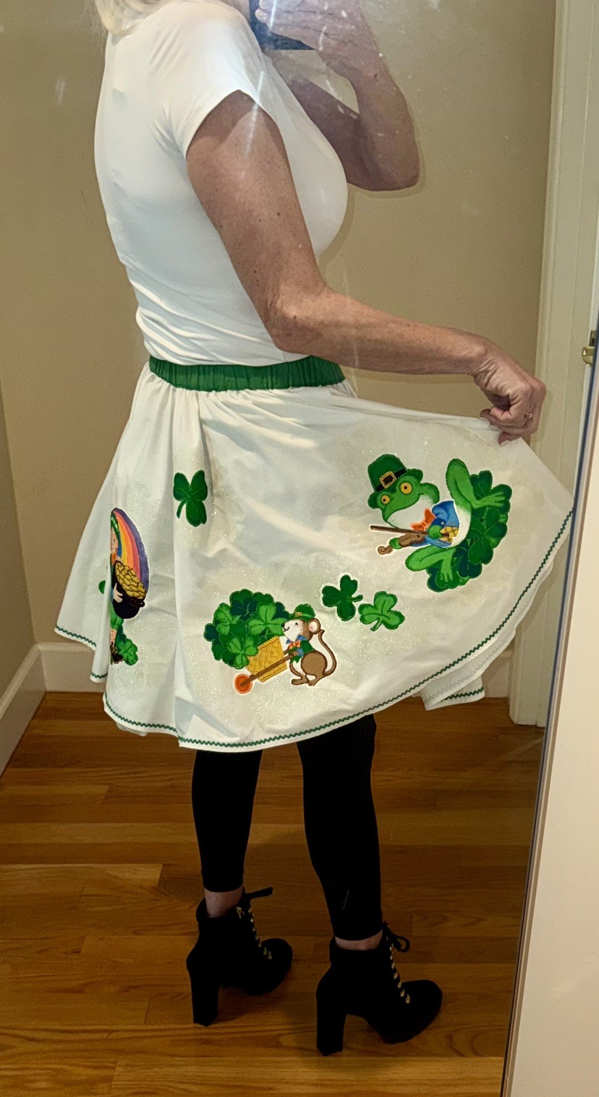Vintage Handmade St. Patrick’s Day Skirt Outfit w/ Petticoat – Stretch Waist