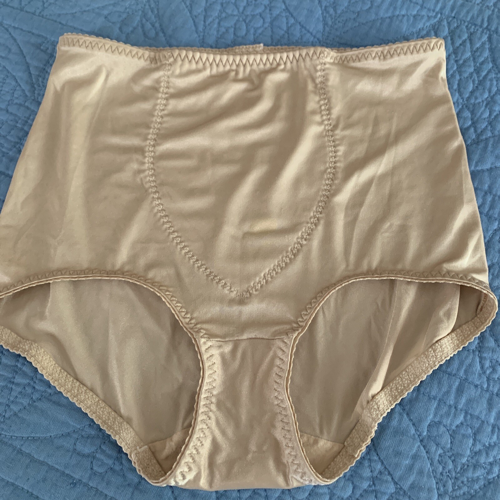 Vintage Cupid 2106 Shaper Satin Panel Panty Womens 2XL High Waist Beige