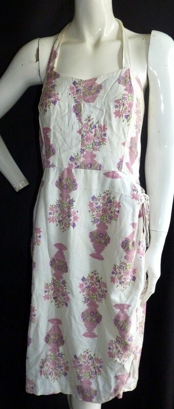 Vintage 1940-1950s Womans Dress Bust 36&Prime; Halter Drape Summer Dress