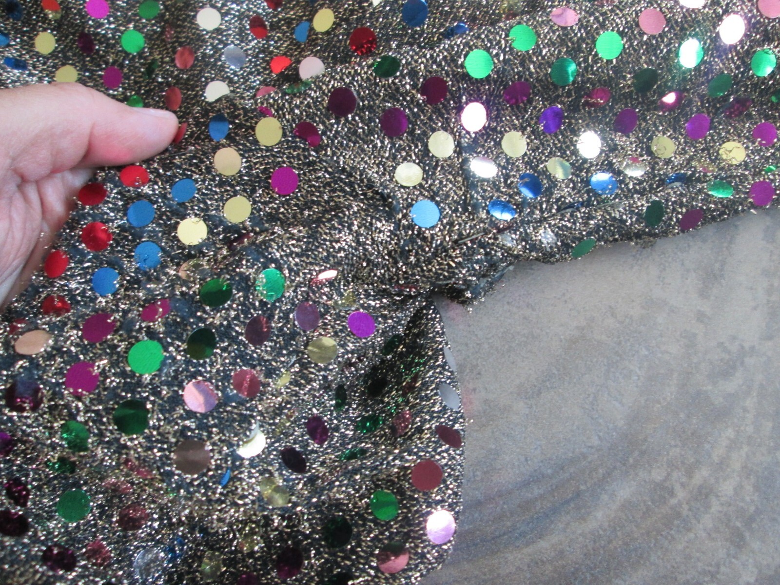 Vintage Another Thyme Shirt Large Sequin Mirror Colorful Party Club Disco Knot