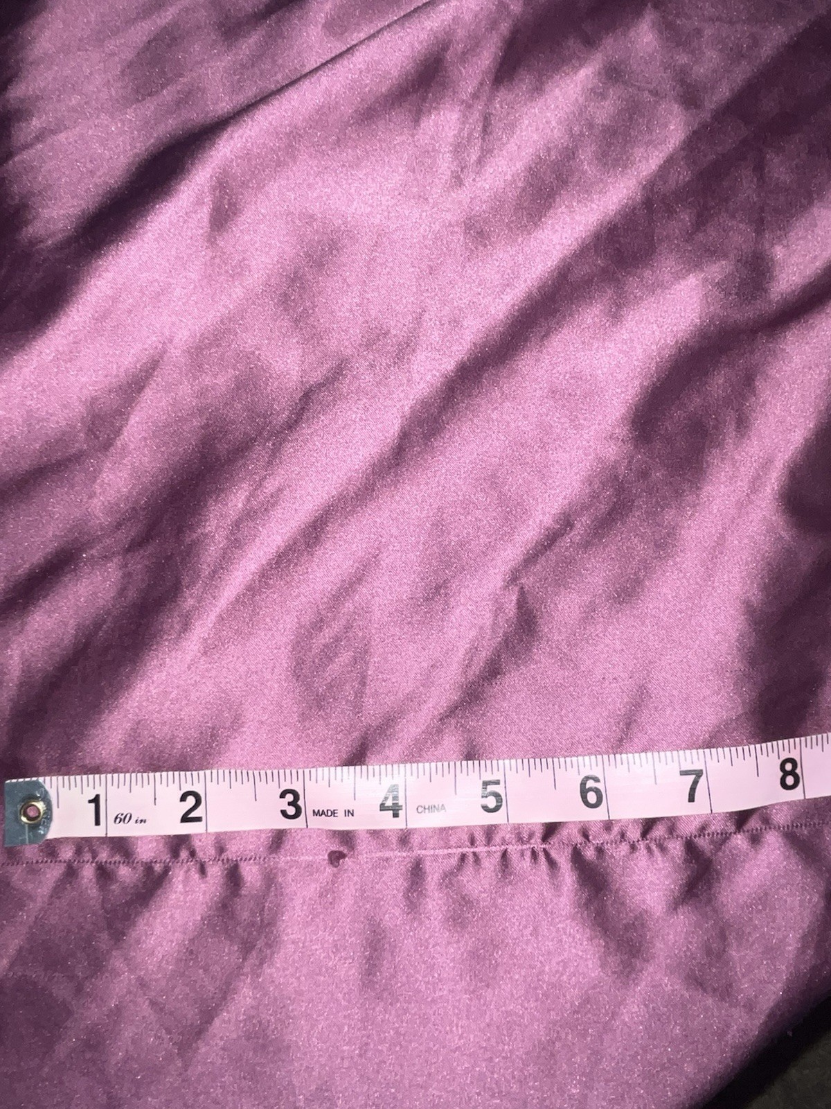 Vtg Miss Elaine Purple Satin Maxi Nightgown Large V Neck Flutter Sleeves