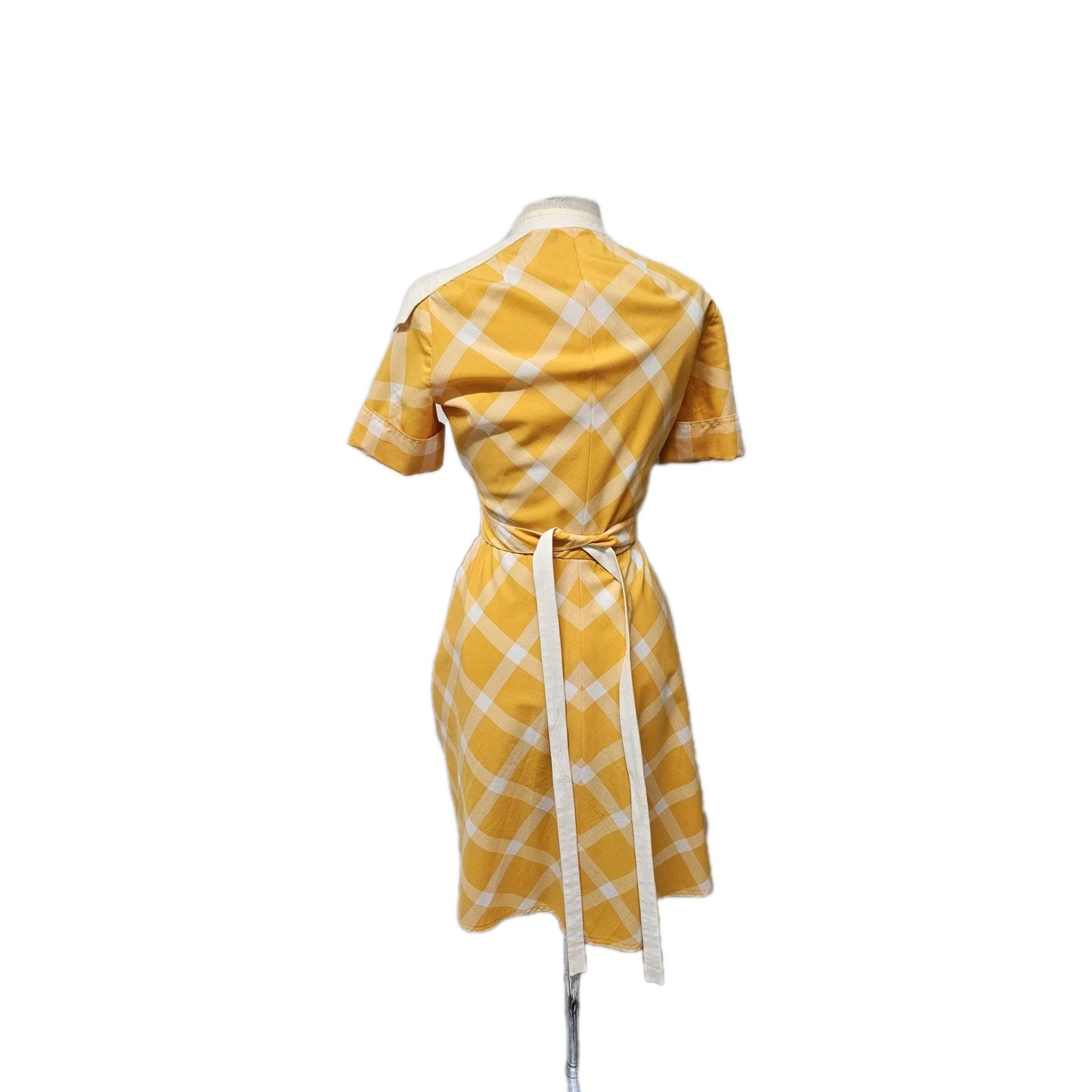 Vintage 1950’s Yellow Gingham Adorable Cotton Tea Dress By Montaldos Size 4