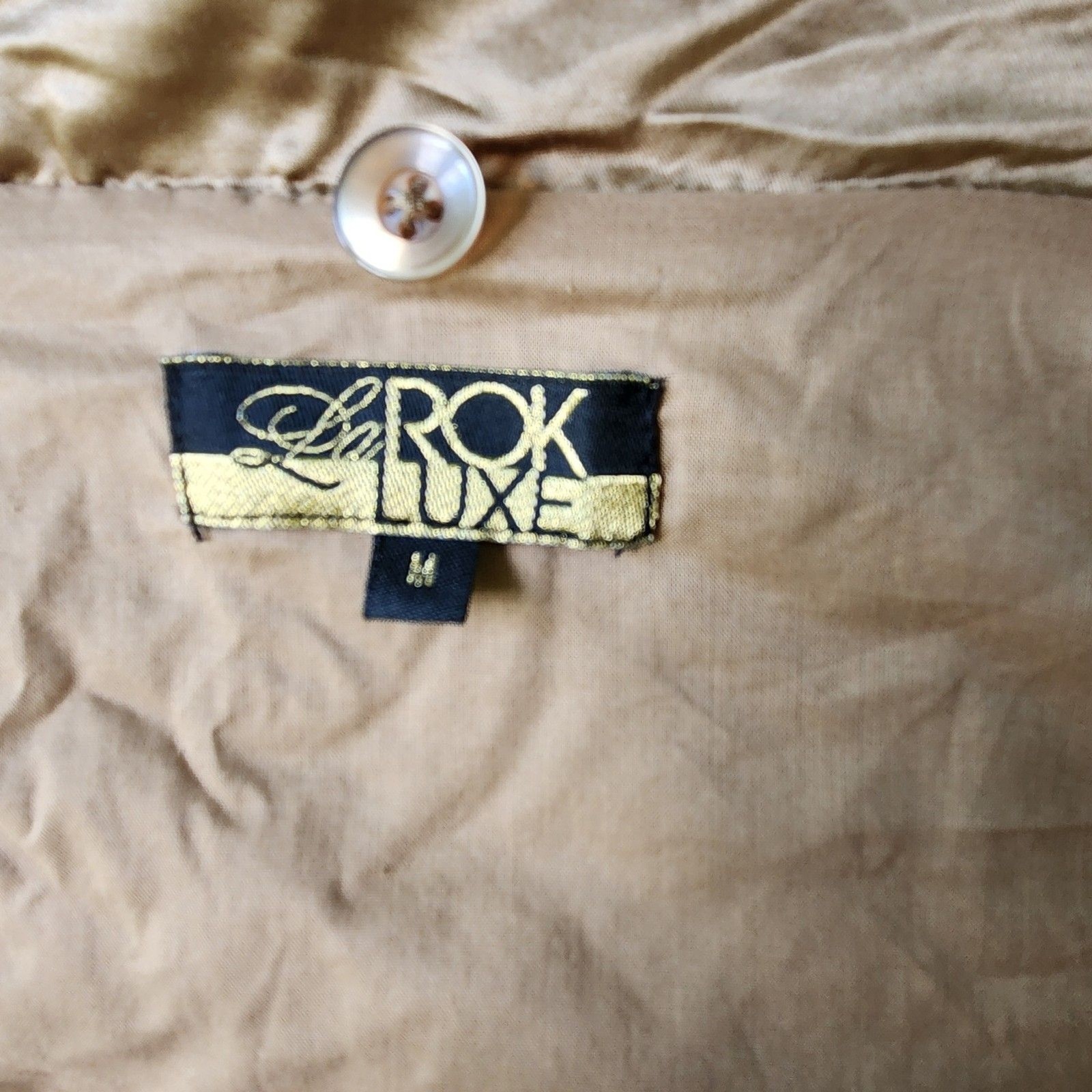 La Rok Luxe Windbreaker Jacket Lightweight, Gold, Med. – Vintage Y2K- Hood Lined
