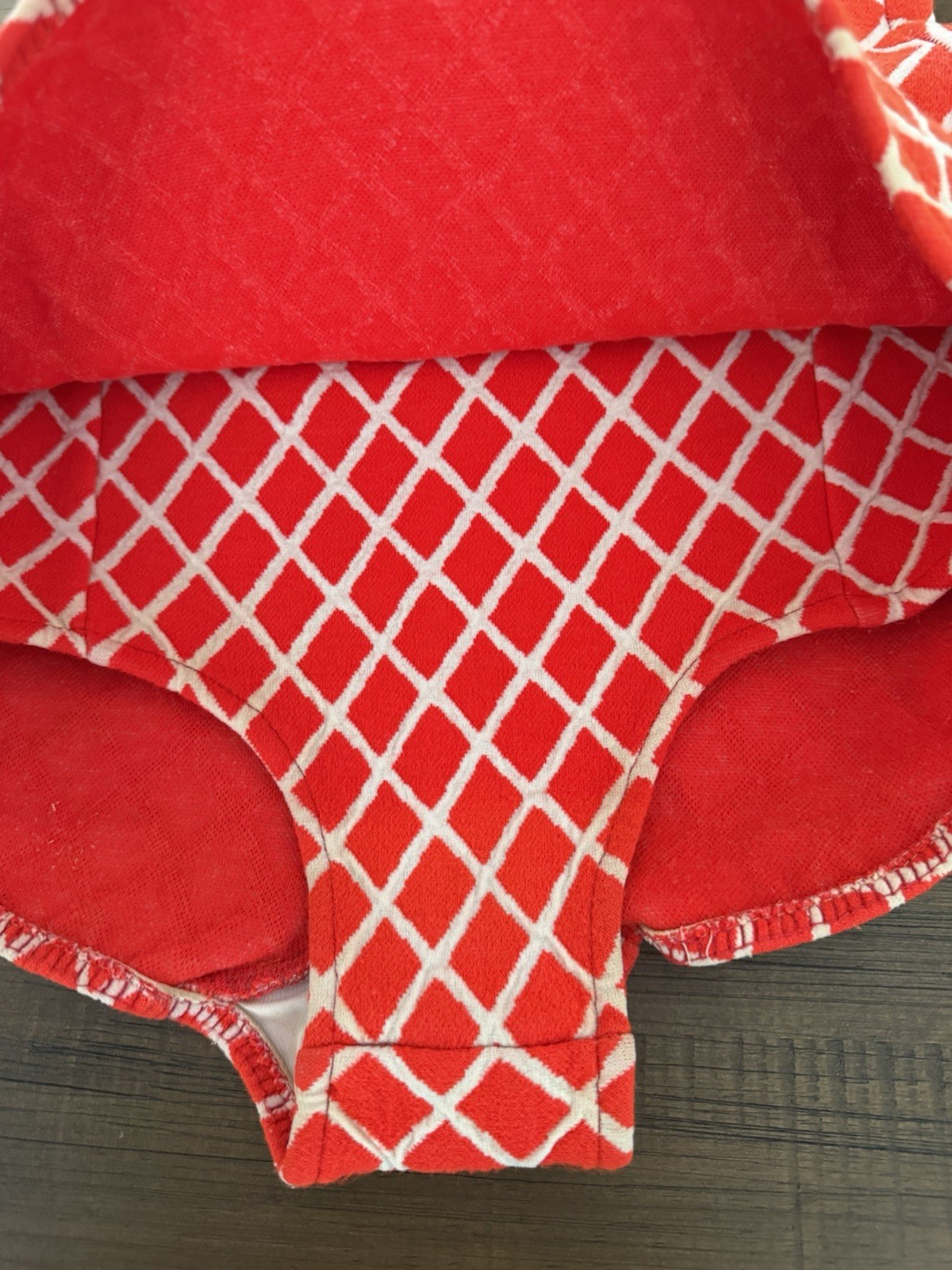 Vintage Bathing Suit – Red and White – Adorable!