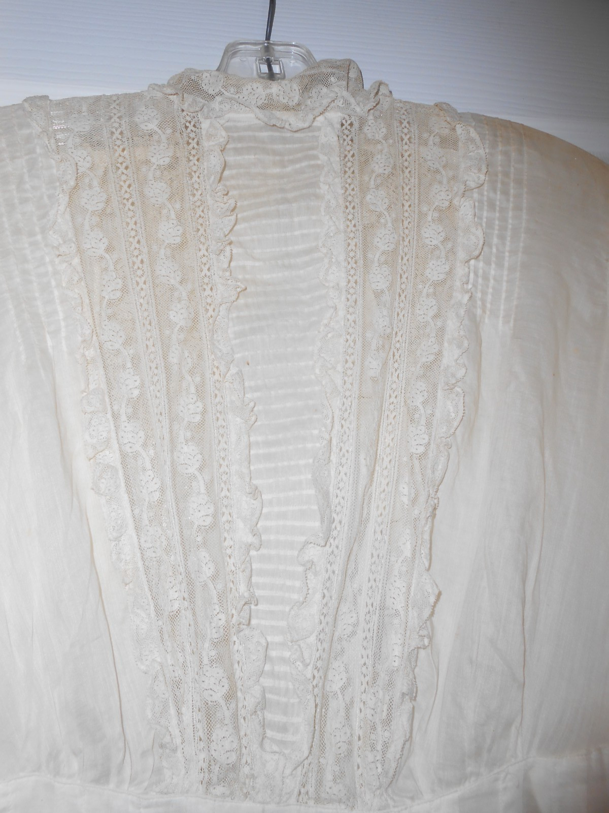 Vtg 1890s 1900s Victorian Edwardian DAY DRESS Lace Lawn Cotton FINE Handmade