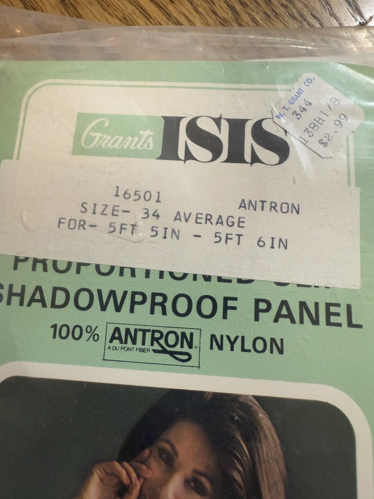 Vtg White Nylon Slip 34 Average NIP New In Pkg WT Grant Co. ISIS Brand Lace Trim
