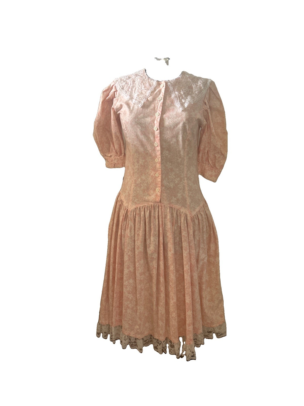Vintage 1980’s Joni Blair Of California Drop Waist Floral Print Dress Vtg. Sz 7