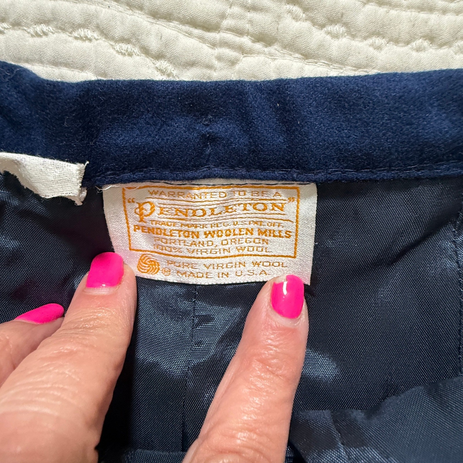 Pendleton Wool Trousers Womens 10 Blue Vintage Lined High Rise Straight Leg USA