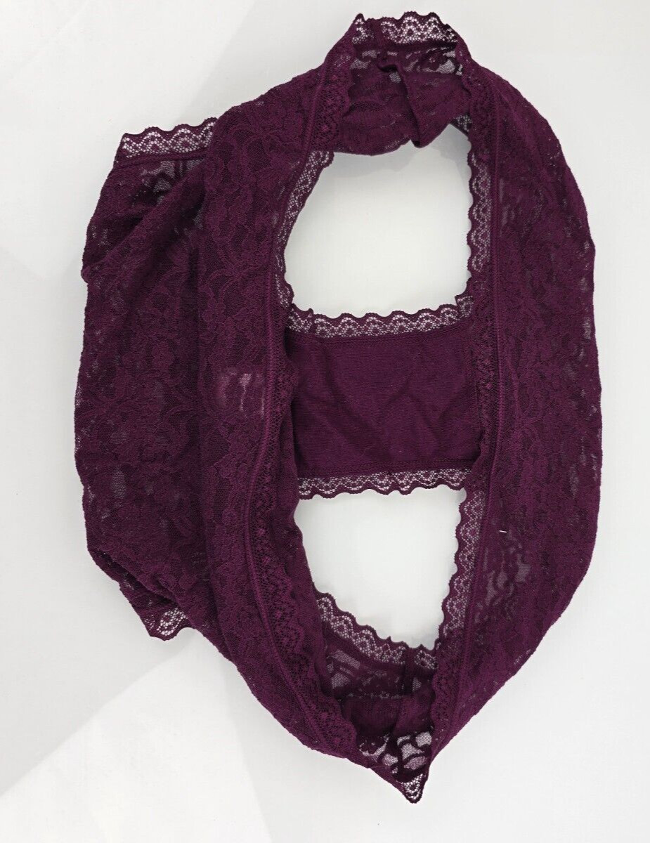 No Boundaries Sheer Stretch Lace Hipster Panties Burgundy Plus 10 3X XXXL