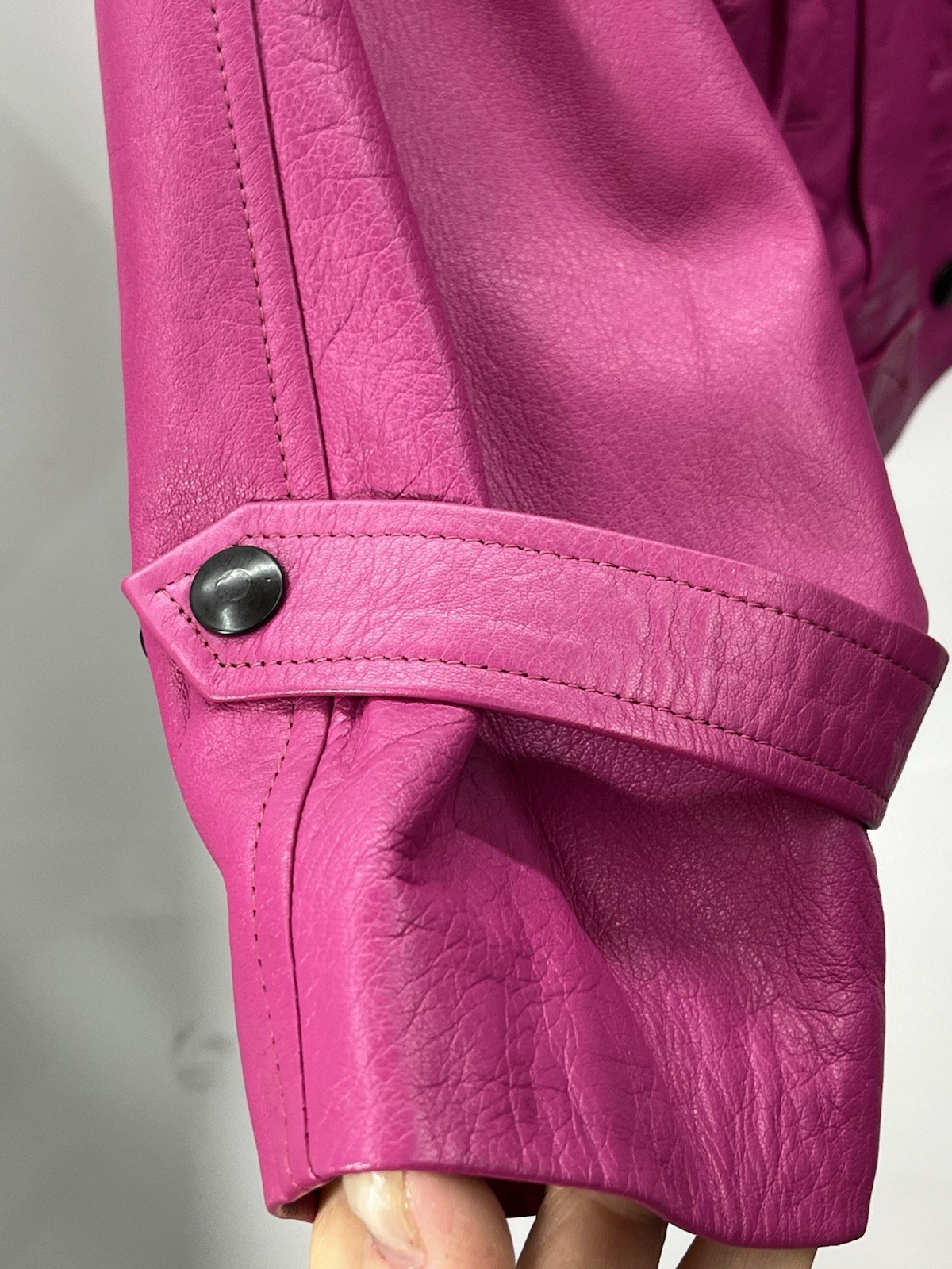Vtg 80s La Nouvelle Renaissance Hot Pink Leather Jacket Sz M Rockabilly