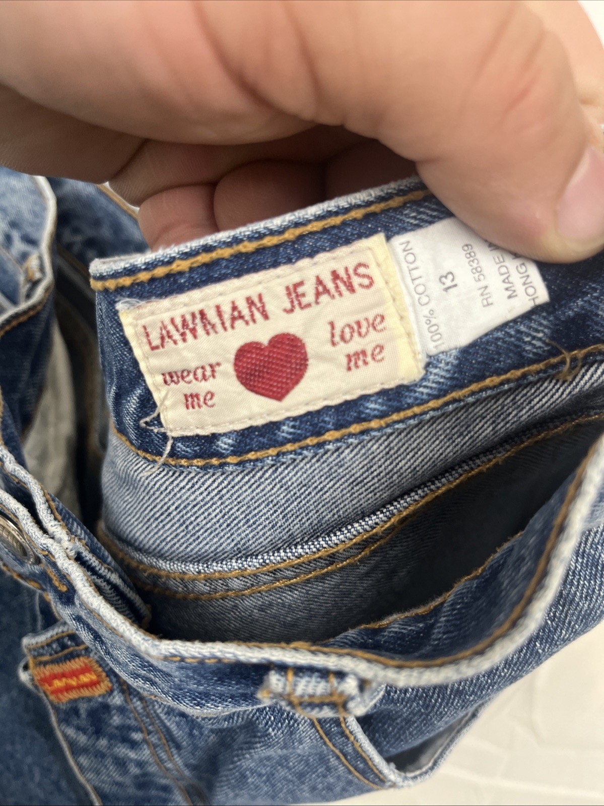 Vtg Lawman Denim High Waisted Button Fly Shorts Retro Size 13