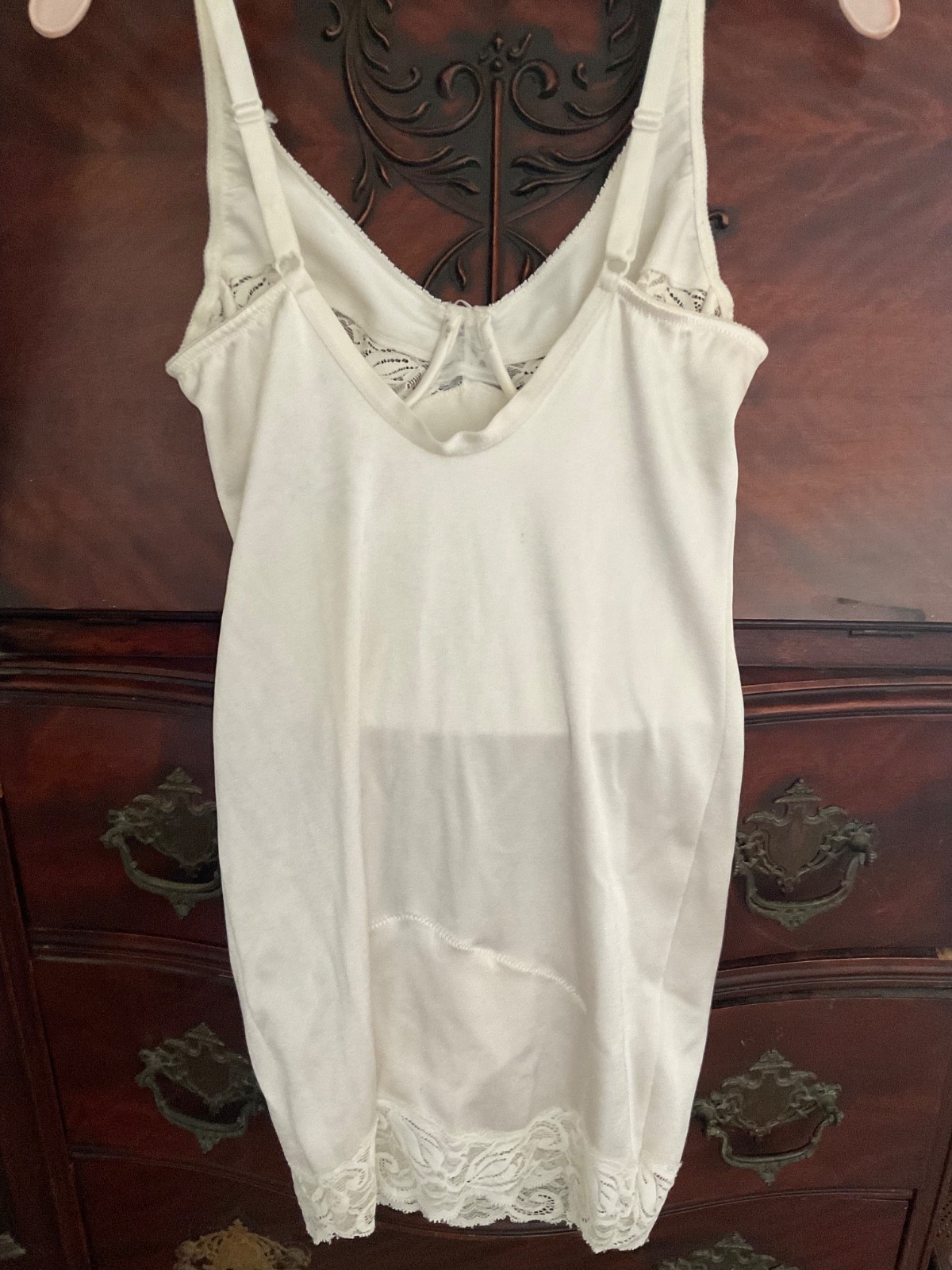 Vanity Fair All in One Slip Girdle Open Bottom Built in Pantie Silky Nylon Sz.34