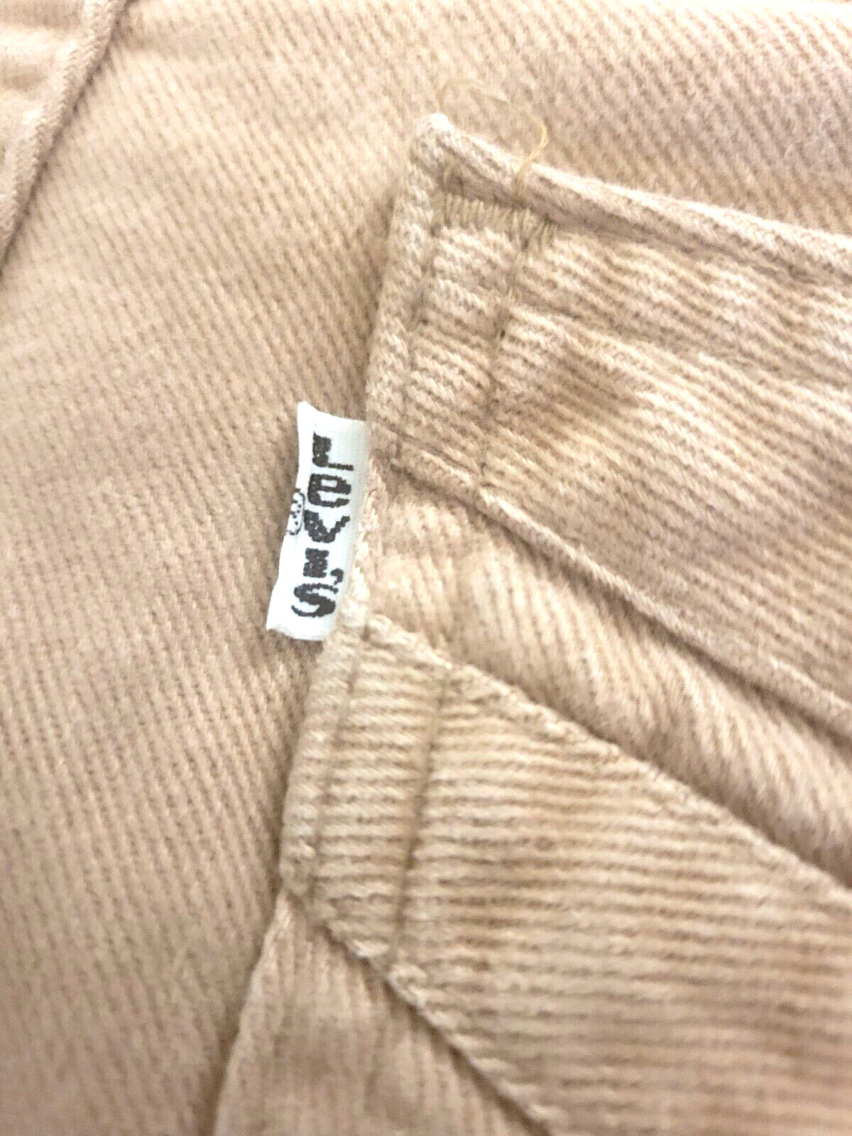 Vtg 70s Levi’s Flare Bell Bottom Beige Jeans Pants TAG Size 31 X 30 (29×26.5)